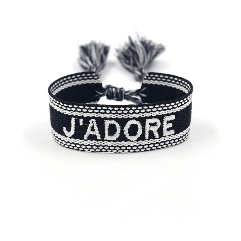 Bracelets tissus- J'adore
