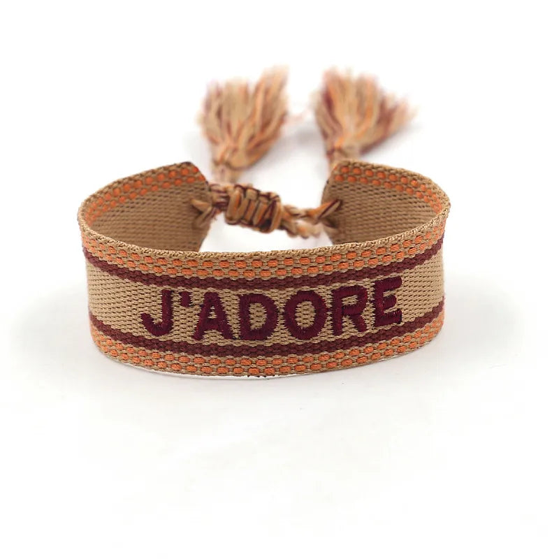 Bracelets tissus- J'adore