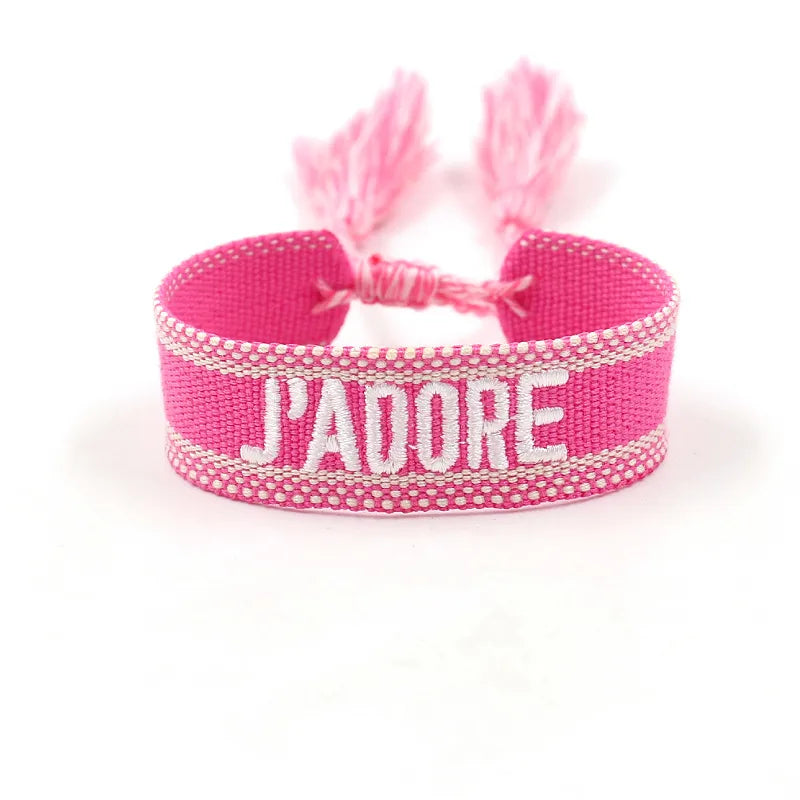 Bracelets tissus- J'adore